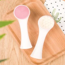 Инструмент для ухода за кожей Двухсторонняя щетка для чистки лица Вибрационный массаж и Кисть для макияжа