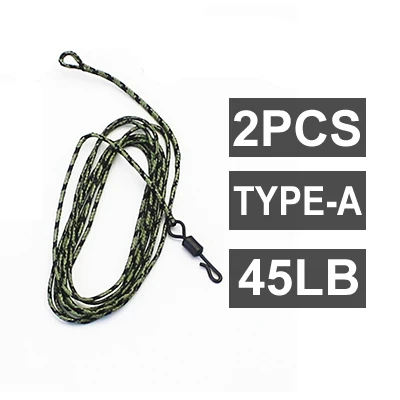 2PCS 45LB TYPE-A 2 шт., леска для ловли карпа, ручная работа, готовая, завязанная, Leadcore, для волос, для группы, плетеная леска, 100 см, 55LB, крючки, свинцовый зажим для ловли карпа - Цвет: 2PCS 45LB TYPE-A