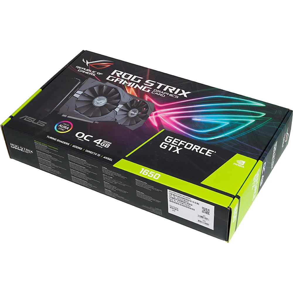 Видеокарта Asus PCI-E ROG-STRIX-GTX1650-O4G-GAMING NV GTX1650 4096Mb 128b GDDR5 1485/8002/HDMIx2/DPx