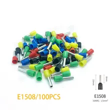 100pcs/PackE1008Insulated Ferrules Terminal Block Cord End Wire Connector Electrical Crimp Terminator 100pcs/PackE1008Insulated Ferrules Terminal Block Cord End Wire Connector Electrical Crimp Terminator