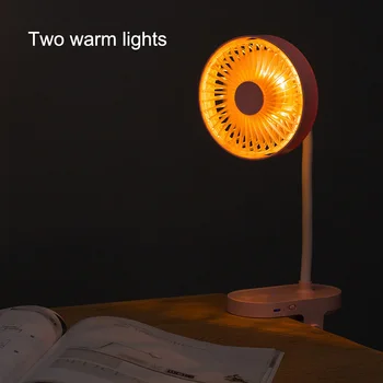 

Clip LED Desk Lamp With Fan 3 Modes Wind Speed 360° Flexible USB Rechargeable LED Clip-On Bedside Table Lamp Bedside Light
