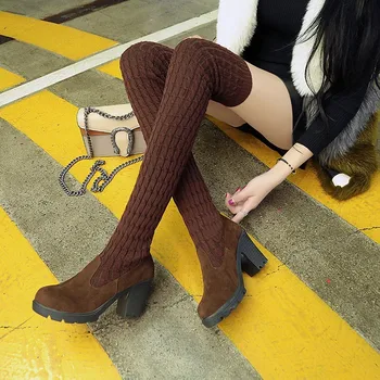 heeled over the knee sock boots