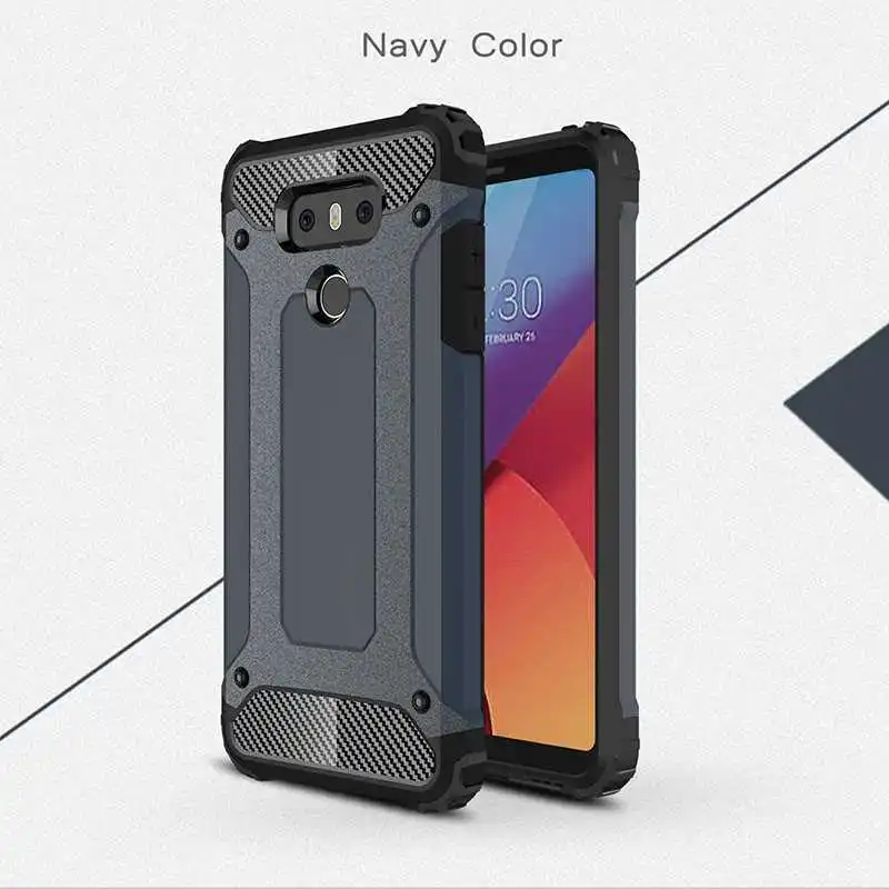 Mokoemi железная Броня ударопрочный 5," чехол для LG G6 для LG G6 чехол для сотового телефона - Цвет: Navy Blue