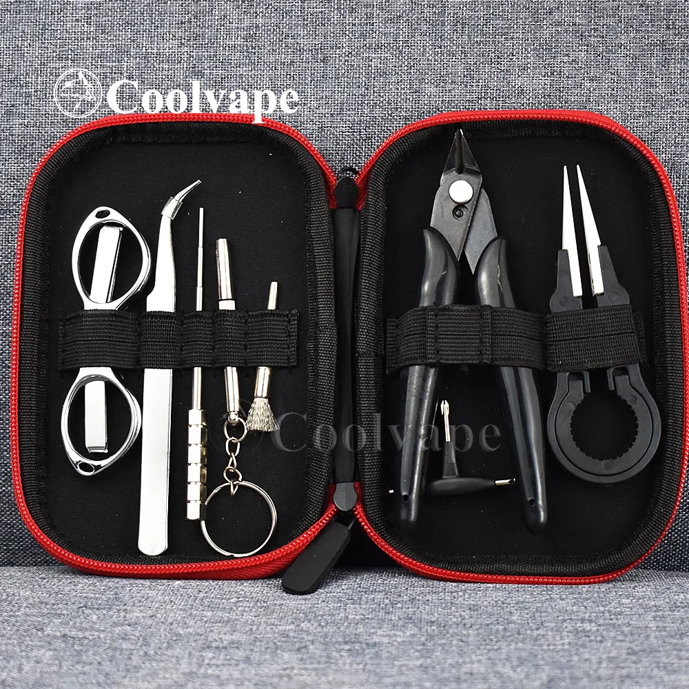 

COOLVAPE RDA DIY Tool Bag Tweezers Pliers Wire Heaters Kit Coil Jig Winding For Packing Electronic Cigarette Accessories