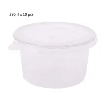 10 шт одноразовые чашки набор 250 мл соус горшок контейнер Jello Shot чашки слизи хранения с крышкой для кетчуп 72XF