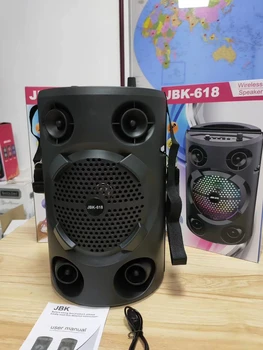 

JBK 618 Original Bluetooth Speaker Portable Power Wireless Stereo Subwoofer Heavy Bass Speakers Sound Box FM Radio TF AUX USB