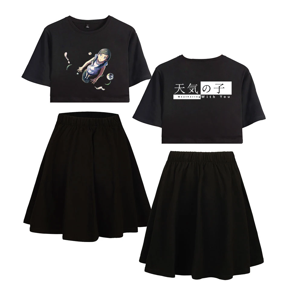 printing summer dress casual high street navel T shirt short dress sets popular fashion women dress suits
