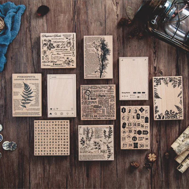 

Wooden seal big day series hand account diary DIY rubber decoration function seal scrapbooking standard stamp