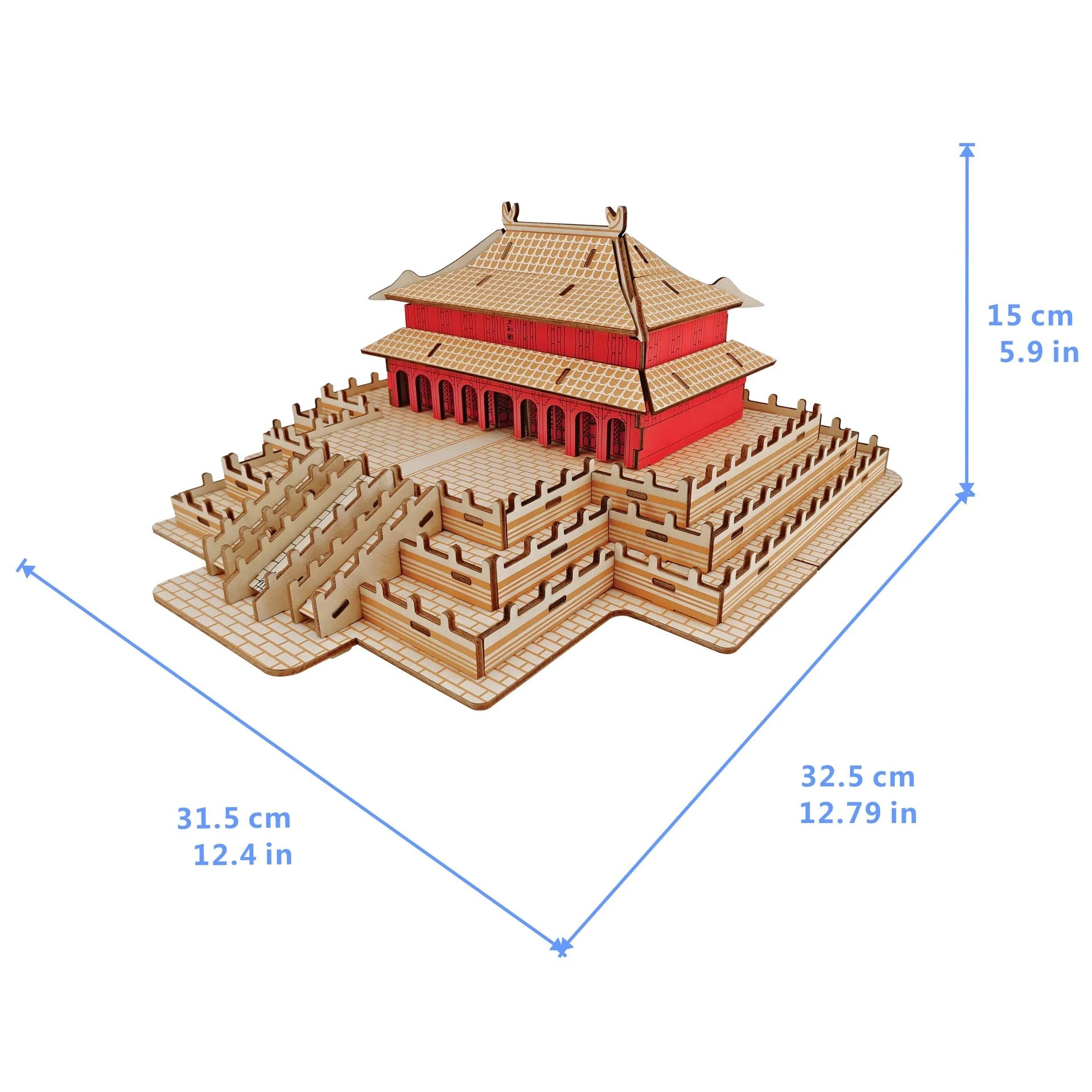 

Laser Cutting 3D Wood 3D Puzzle Model Children DIY Assembled Toys Hall