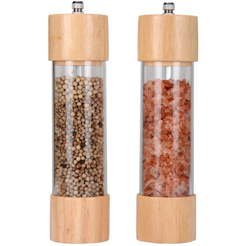 

Salt and Pepper Grinder Set,Manual Salt Pepper Mill Grinder Wood Seasoning Mulling Cooking Tools Kitchen Accessories Cookware Sp