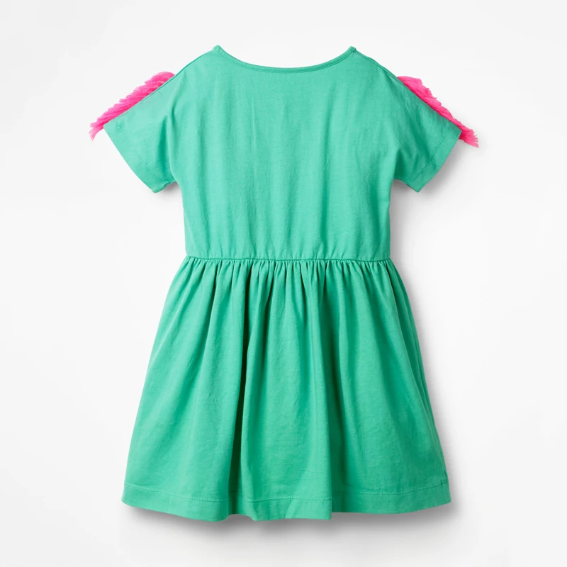 Little maven Dress Лето Животное Аппликация Девушки одеваются для детской одежды Хлопок Детей Платье Принцессы Единорог Детское Платье