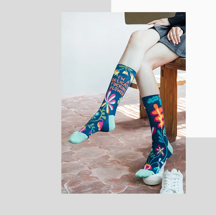 Новые женские носки с принтом 2019, новые модные носки, Осенние креативные носки, новый симпатичный стиль преппи, счастливые носки для женщин
