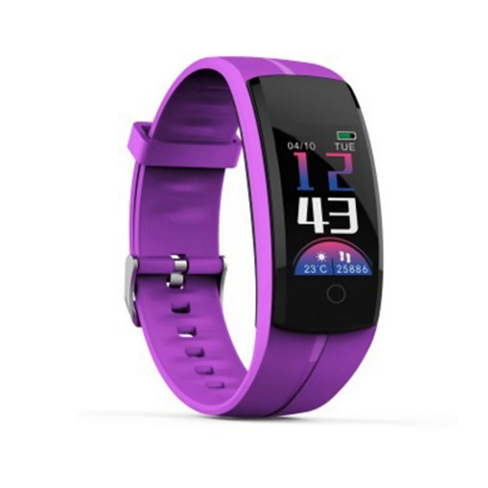 Purple QS100 смарт-Браслет фитнес-браслет трекер HD экран Смарт-браслет монитор сердечного ритма IP67 водонепроницаемые наручные часы - Цвет: Purple