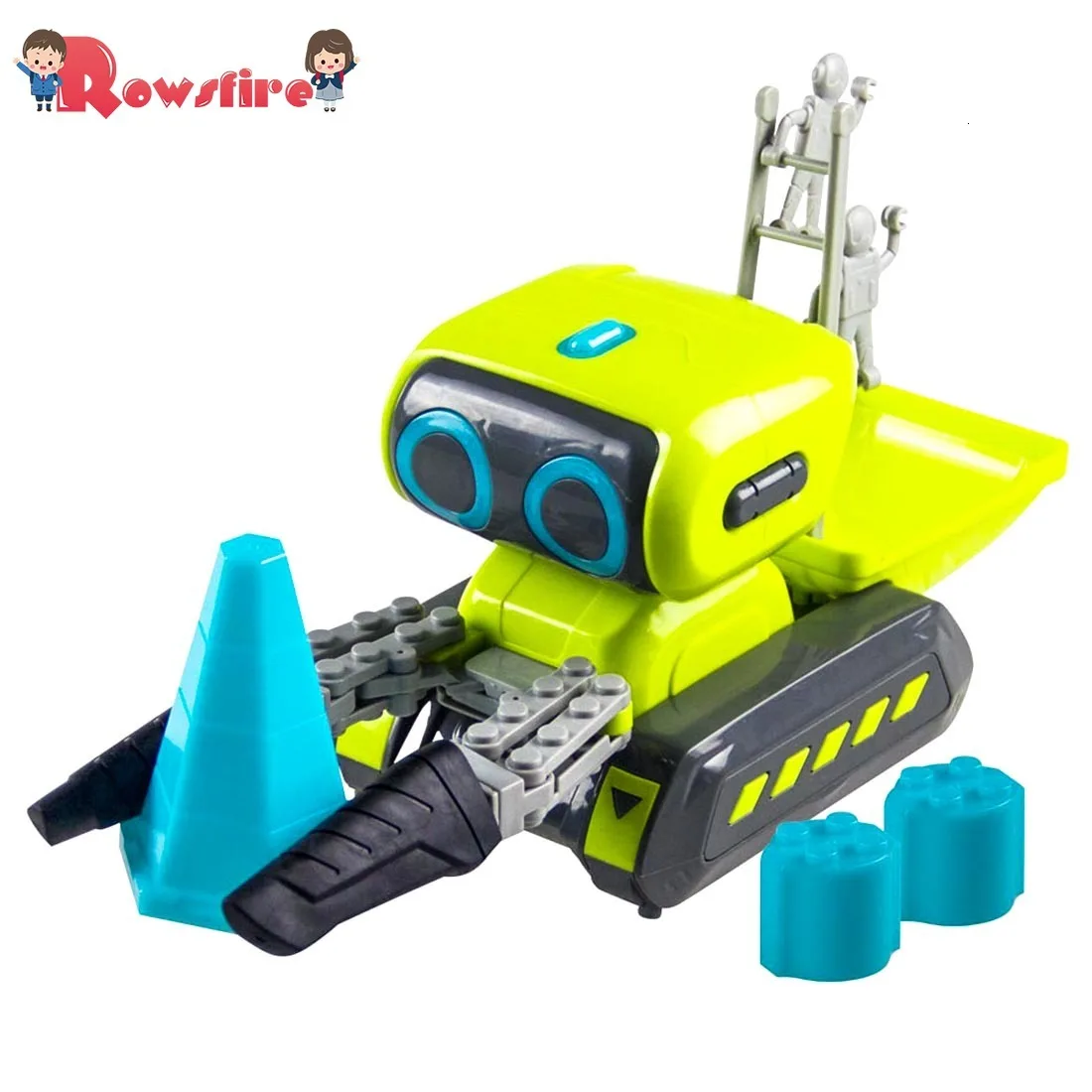 Рекомендуемый 1 шт. умный программируемый радиоуправляемый робот инженерный погрузчик радиоуправляемая комнатная игрушка с светильник и музыкой для детей