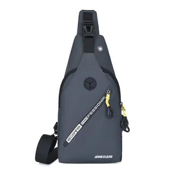 

Men's Crossbody Chest Bags Men USB Charging Headphone Plug Designer Oxford Shoulder Bag Diagonal Package Travel Bags