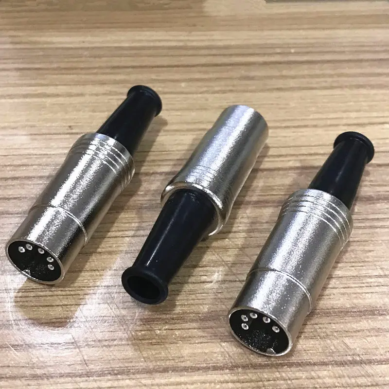 Din Conector Midi Cabo de Chumbo Plugue de Áudio Macho Inline Metal Conector 10 Peças 5pin