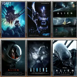 Alien vs predator avp decoração para casa kraft filme retro cartaz desenho  núcleo adesivos de parede/2015 - AliExpress