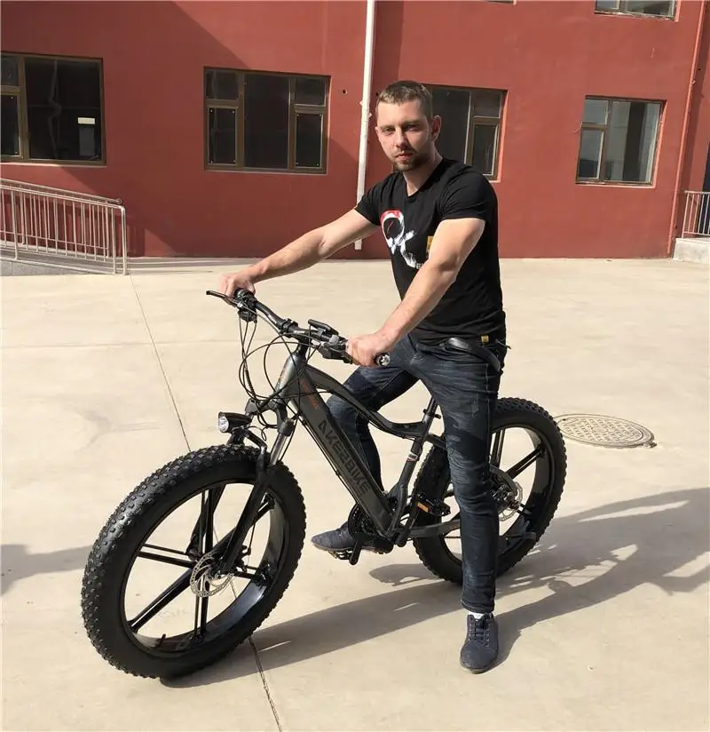 Bicicletta da montagna elettrica 48V 350W Biciclette elettriche a due ruote 26 pollici Fat Ebike 4.0 Pneumatico da neve Bici da neve elettrica da spiaggia per adulti - immagine 5