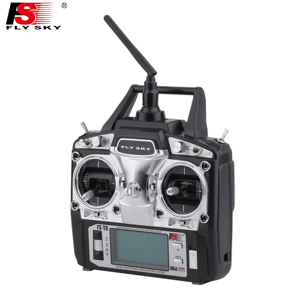 1 шт. FlySky FS-T6 6ch 2,4g ЖК-экран передатчик с FS-R6B приемником для радиоуправляемого вертолета