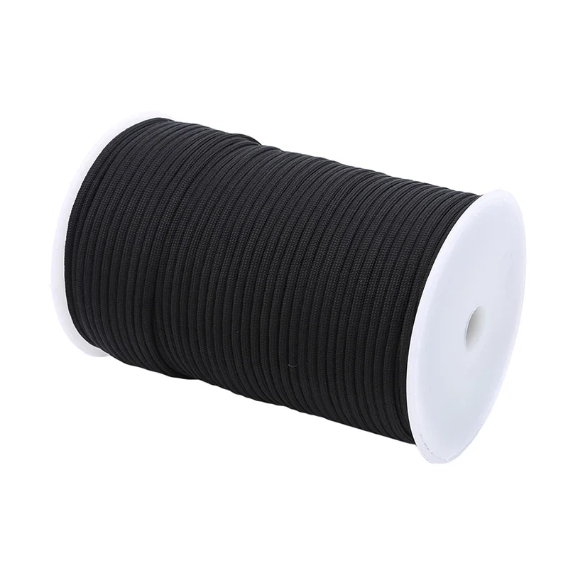 black 100 м 550 Тип парашютный шнур шнурок для палатки Guyline Mil Спецификация Тип III 7 нитей 50 футов 100 футов для пеших прогулок кемпинга - Цвет: black