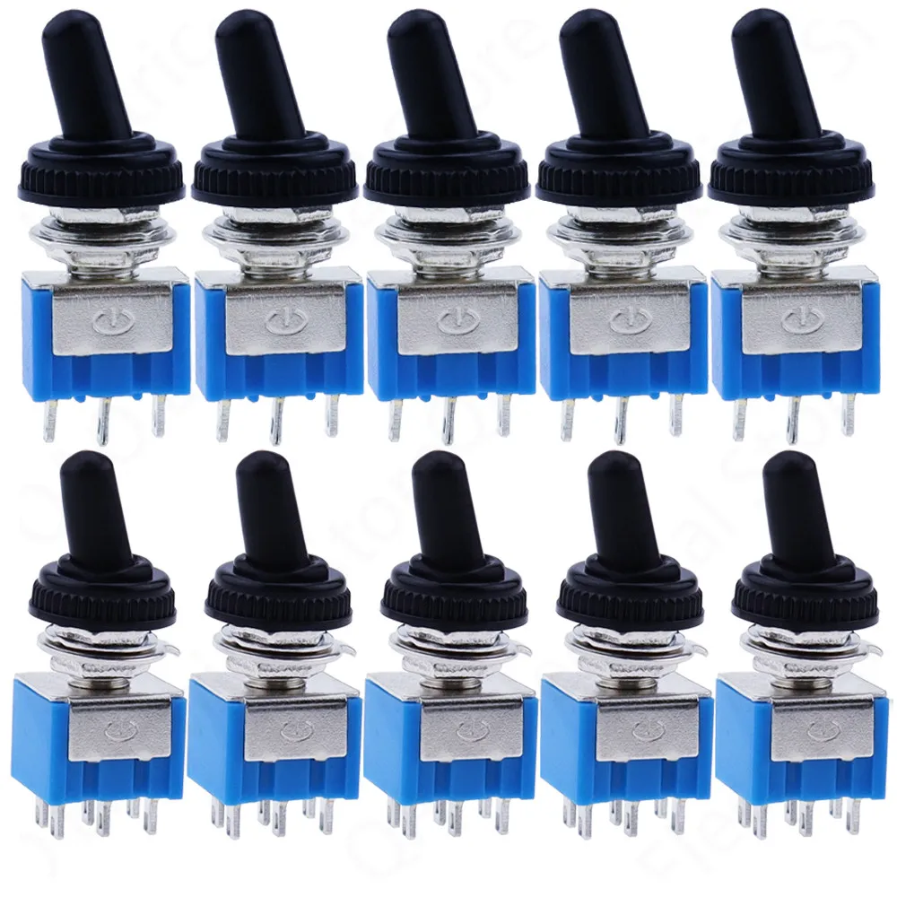 

5PCS/10Pcs SPDT ON-ON/ON-OFF-ON AC125V 6A Blue Mini 2/3Positions 3/6 Pins Latching Micro Toggle Switches MTS-102/103 MTS-202/203