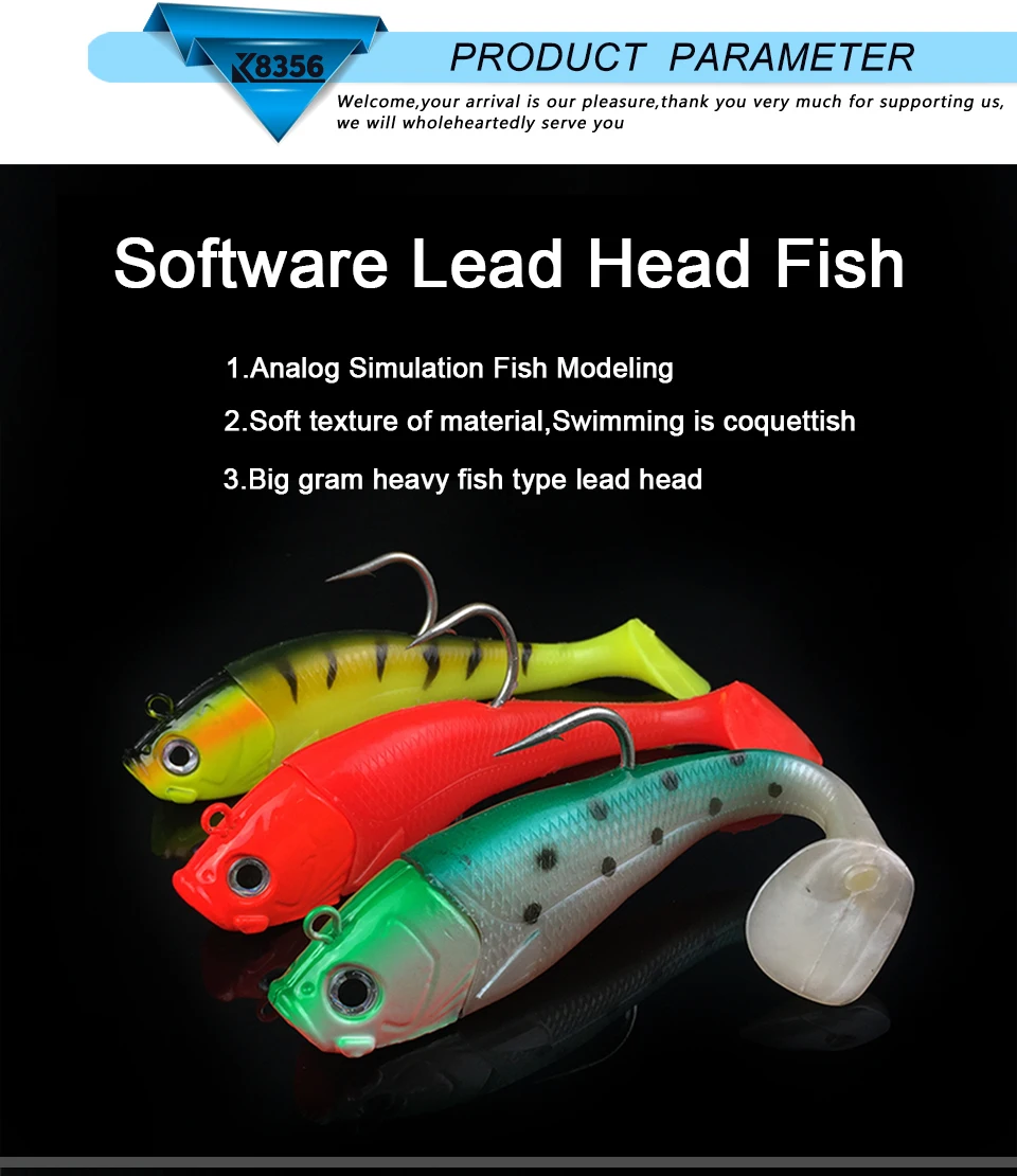 K8356 3D Fish Eyes Fishing Lure Lead Head Big Soft Bait Jig Sinking Crankbait Saltwater Soft Bait Single Hook 20cm 300g (1)