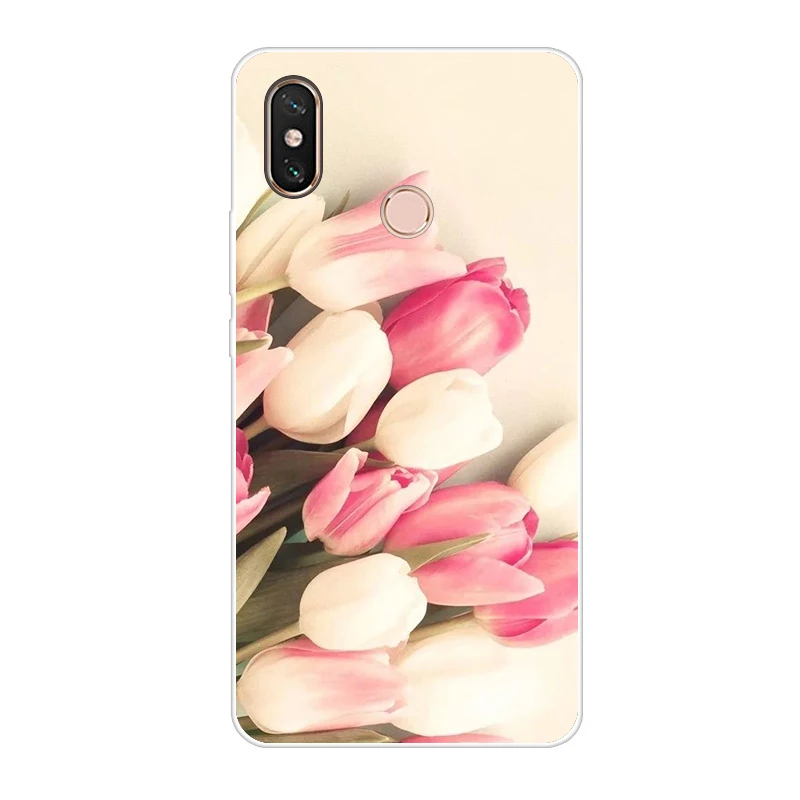 Чехол для Xiaomi Mi Max 3 Мягкий Силиконовый ТПУ цветочный мультяшный чехол 64 Гб 128 ГБ Max3