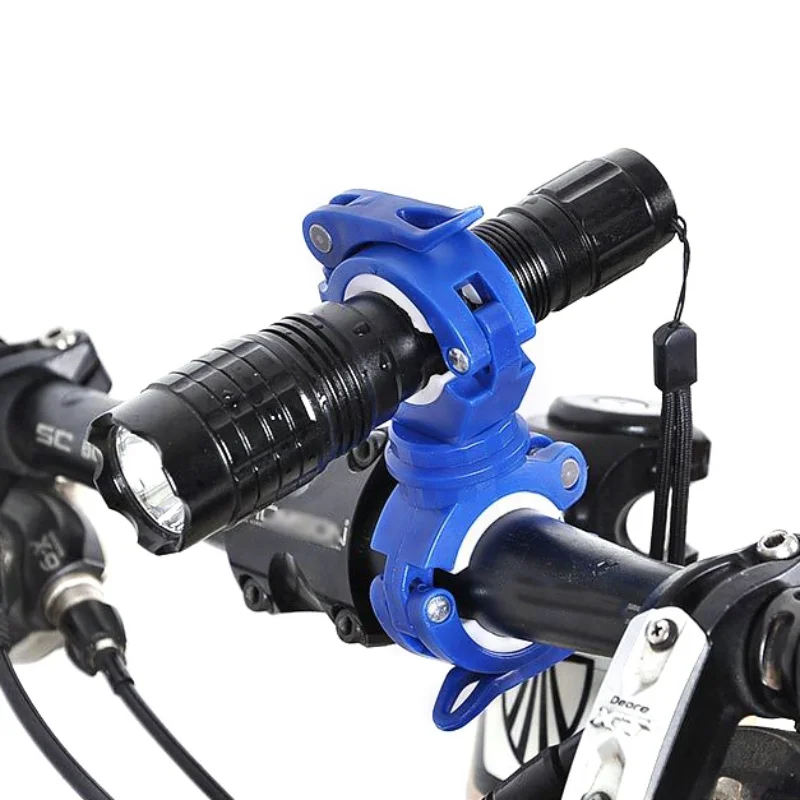 

Cycling Bike Bicycle 360 Degree Rotating Light Double Holder LED Front Flashlight Lamp Pump Handlebar Holder MTB Accessories
