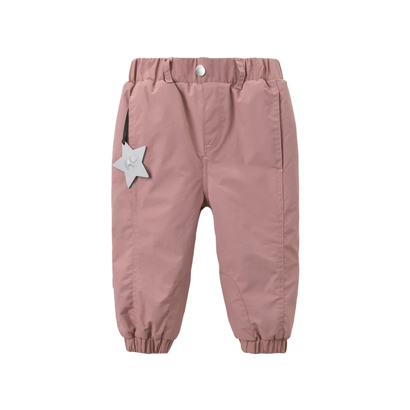 dark pink DB12367 dave bella/Зимние Модные Штаны унисекс для малышей Детские длинные штаны однотонные брюки для малышей - Цвет: dark pink
