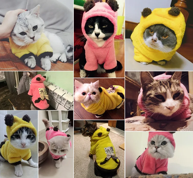 Зимние костюмы для кошек, теплая удобная мягкая одежда для маленьких животных, мужской женский полностью покрытый живот