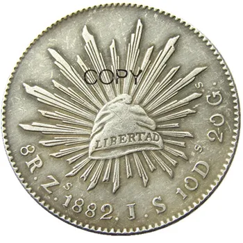 

Mexico 8 Reales 1882 Silver Plated Copy Coins