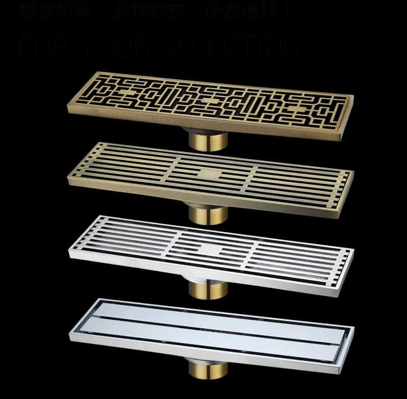 system brass old shower linear shower 8* 30cm chrome floor drainage system steel wire washing machine artwork carving