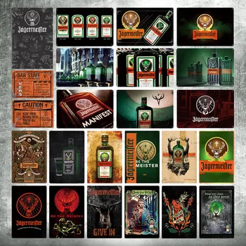 

Jagermeister Metal Sign Tin Signs Metal Plate Plaque Metal Vintage Pub Bar Man Cave Wall Decor