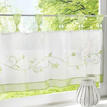 

Modern Short Window Kitchen Tulle Voile Curtain For Living Room Home Transparent Sheer Curtain Drapes Window Voile