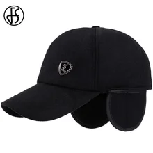 FS Зимние Теплые ушанки Бейсбол кепки для мужчин женщин черный, серый цвет Хлопок Уличная Защита уха Snapback папа шапки Gorras Hombre