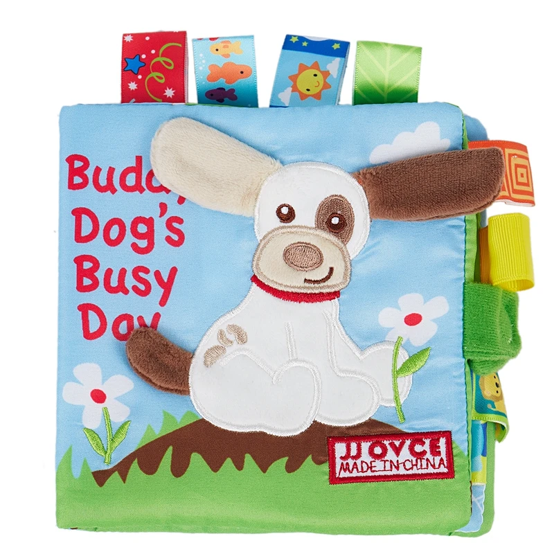 

Soft Books Infant Early cognitive Development My Quiet Bookes baby goodnight educational Unfolding Cloth Book Activity Book dog