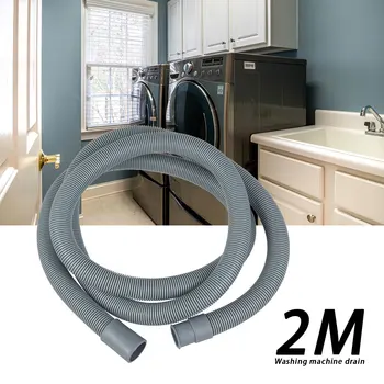 

2M Universal Washing Machine Waste Drain Hose Extension Pipe Kit with Hose Clips
