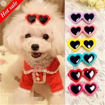 

1 Pc New Pet Lovely Heart Sunglasses Hairpins Pet Dog Bows Hair Clips Puppy Dogs Cat Teddy Pet Hair Decor Pet Supplies