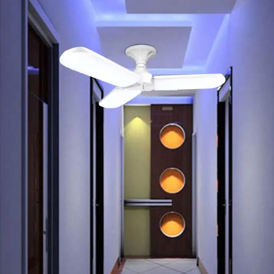 

E27 Super Bright LED Ceiling Pendant Light Folding Fan Blade Lamp Home Energy Saving Led Light Bulb
