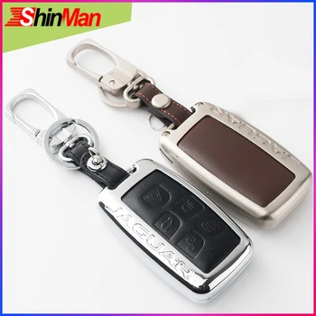 

ShinMan Zinc alloy+Top leather For Jaguar XE XJ XJL XF F-TYPE 5keys key Ccover key protect shell CAR key case