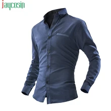 Мужская рубашка с принтом в горошек с длинным рукавом, Повседневная тонкая деловая рубашка с отворотом размера плюс, мужская одежда на пуговицах, модные топы