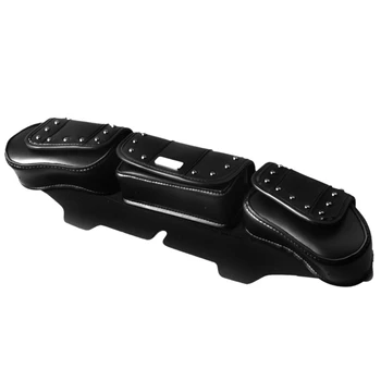 

Universal Fitting 3 Pouch Pocket Windshield Bag for Motorcycle Black Toolkit Modified Windshield Puffer Bag