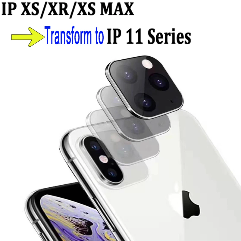 Sinzean 100PCS 3D Fake Camera lens Tempered Glass screen protector For IPHONE XS/XR/XS MAX transform to 11 PRO MAX with box