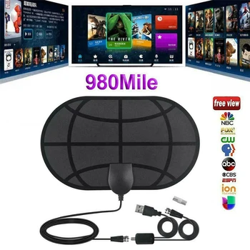 

980 Miles 4K Digital HDTV Indoor TV Antenna with Amplifier Signal Booster TV Radius Surf Fox Antena HD TV Antennas Aerial
