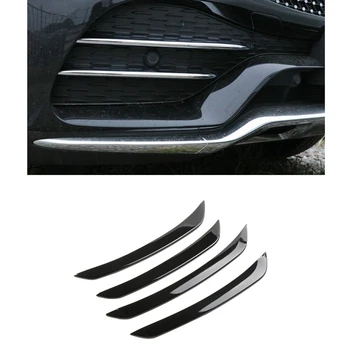 

Car Front Grille Fog Light Strips Cover Trim Molding for Mercedes Benz GLC Class Standard Version 2020(Black)