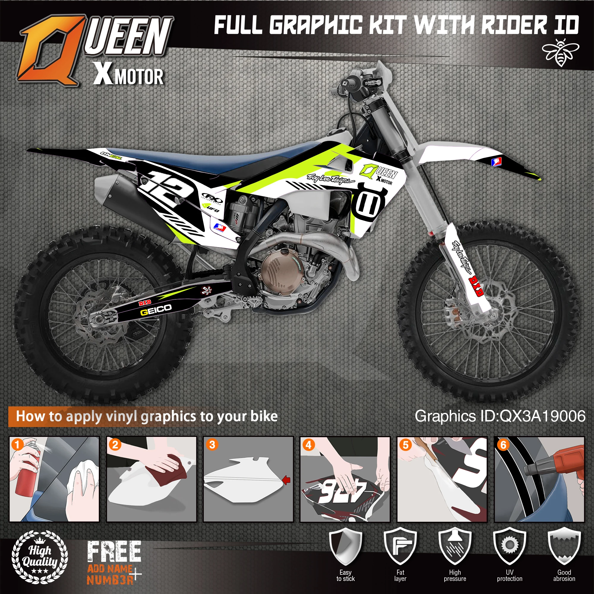 Оригинальные графические наклейки Queen X Engine Набор наклеек 3 м для Husqvarna наклейка 2019