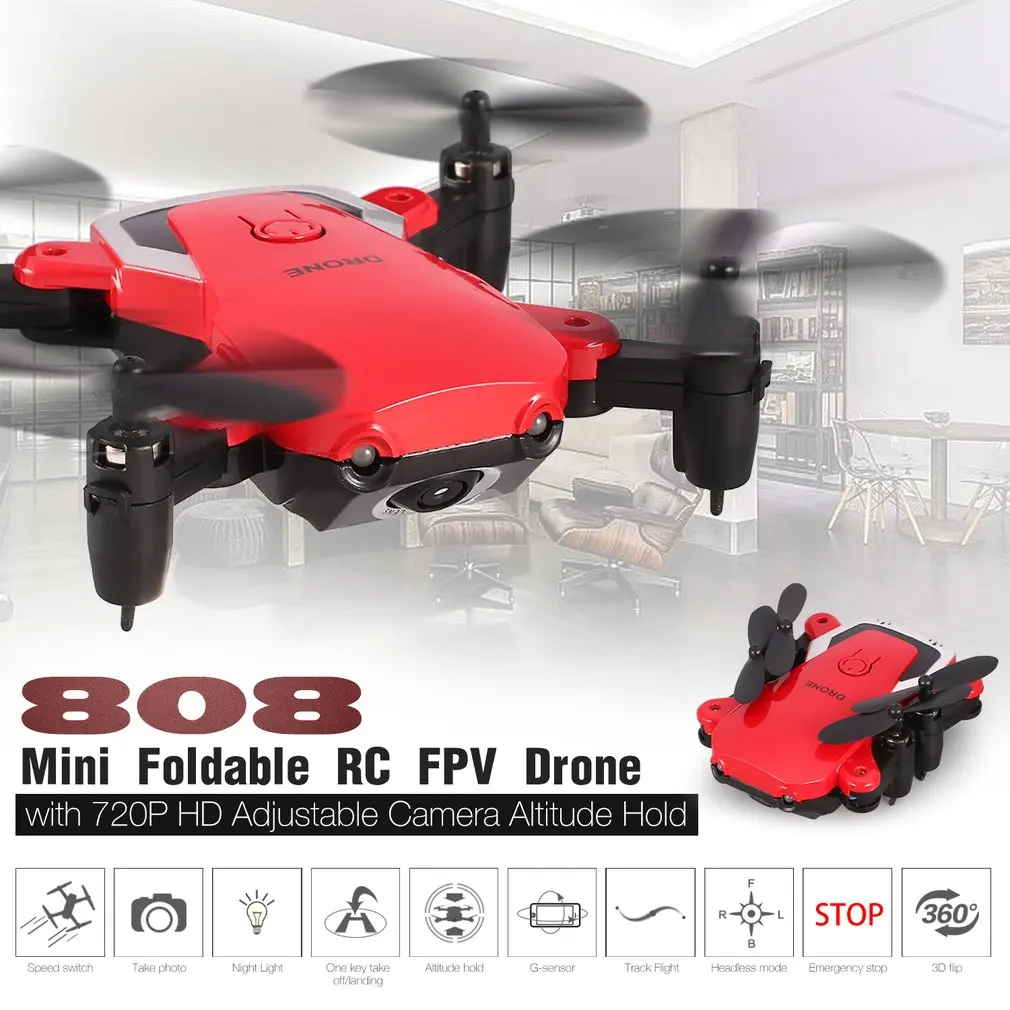 808 мини карманный складной FPV RC Квадрокоптер Дрон с 720P HD регулируемой Wi-Fi камерой в режиме реального времени удержание высоты Безголовый режим