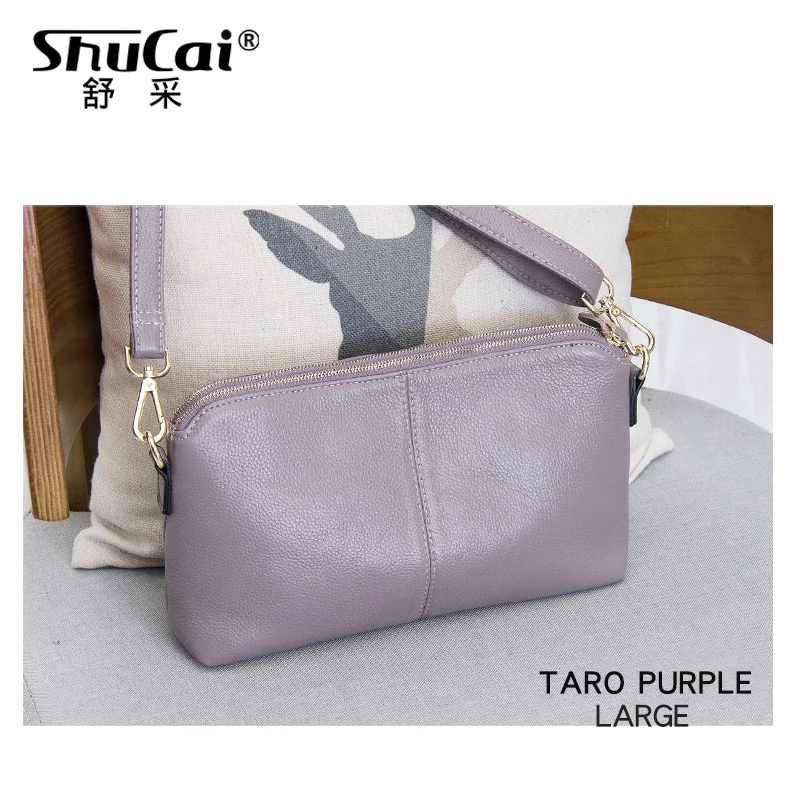 TARO PURPLE LARGE SHUCAI, натуральная кожа, высокое качество, клатч, модная, трендовая, женская сумка-мессенджер, двойного назначения, сумка для отдыха, сумка через плечо, сумка через плечо - Цвет: TARO PURPLE LARGE