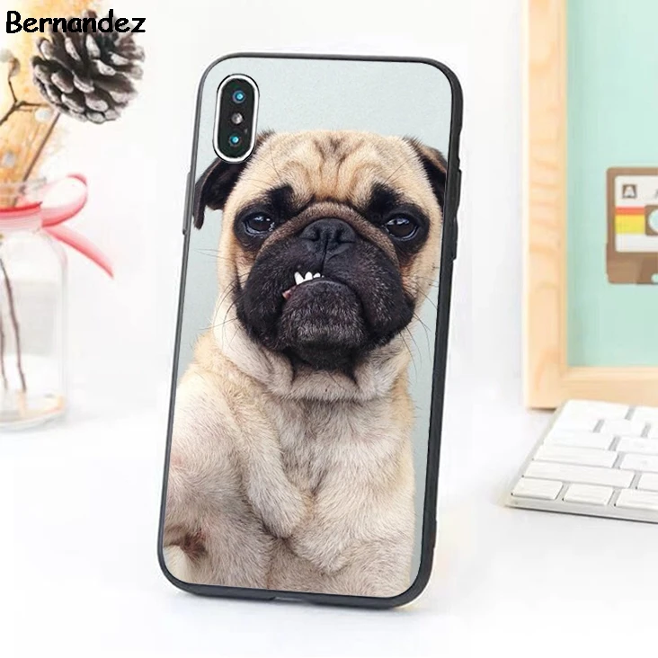 Bernandez TPU Skin phone case cover for iPhone 5 5s SE 6 6s 7 8 plus X XR Xs Max Pug Life Pet Dog cell |