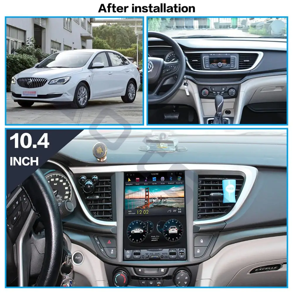 Best Aotsr Tesla 10.4“  Vertical screen Android 8.1 Car DVD Multimedia player GPS Navigation For BUICK Excelle 2015+  carplay 1